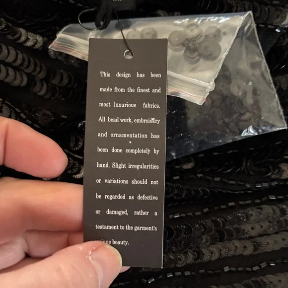 NWT Johnny Was Black Sequin Midi Dress - Picture 12 of 14